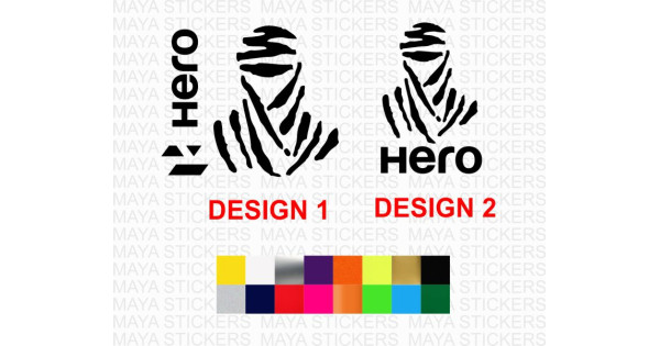 Hero Dakar stickers in custom colors and sizes