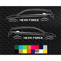 Tata Hexa outline Hexa force sticker ( Pair of 2 )