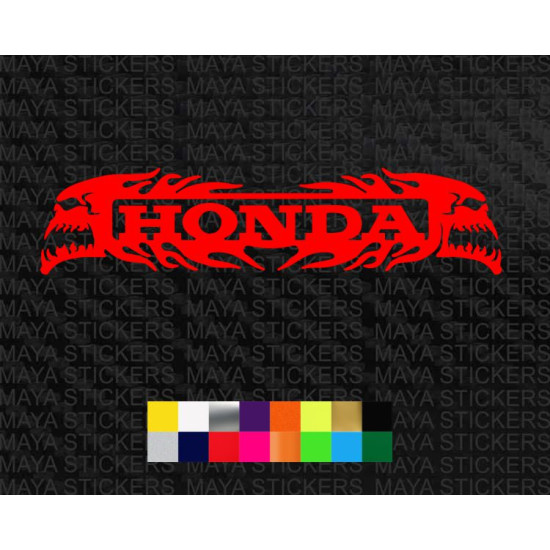 Honda dual skull logo sticker for motorcycles, cars, and helmets