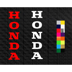 Honda vertical text logo sticker in custom colors and sizes (Pair of 2 stickers )