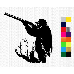 Hunter with gun decal stickers for cars and motorcycles 