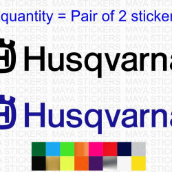 Husqvarna full logo sticker for motorcycles and helmets ( Pair of 2 stickers) 