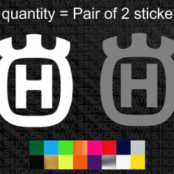 Husqvarna H crown logo stickers for bikes and helmets ( Pair of 2 )
