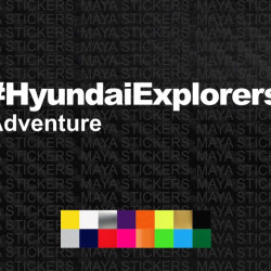 Explorer Adventure decal for Creta, i20, Verna, Exter, Venue, Alcazar, Tucson, IONIQ & others