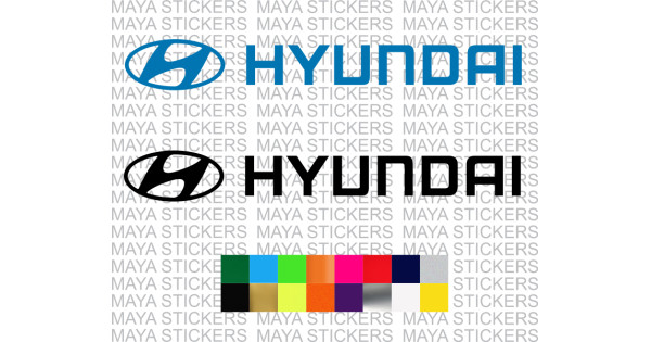 Hyundai full logo stickers in custom colors and sizes