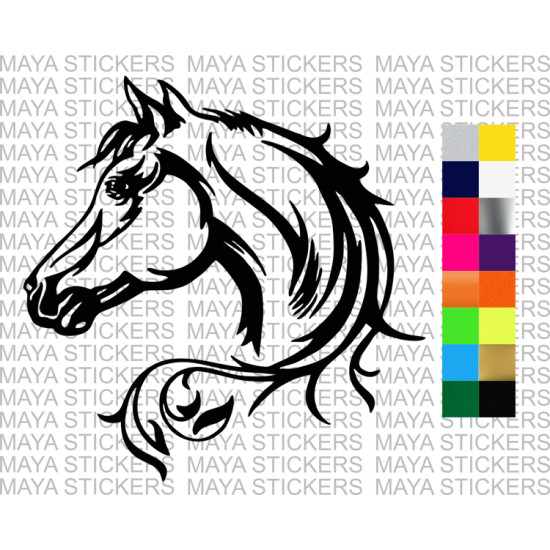 Beautiful ornamental horse sticker for cars, bikes, laptops