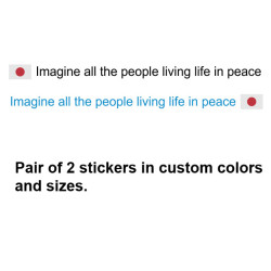 Imagine all the people living life in peace - John lenon quote sticker (Pair of 2 )