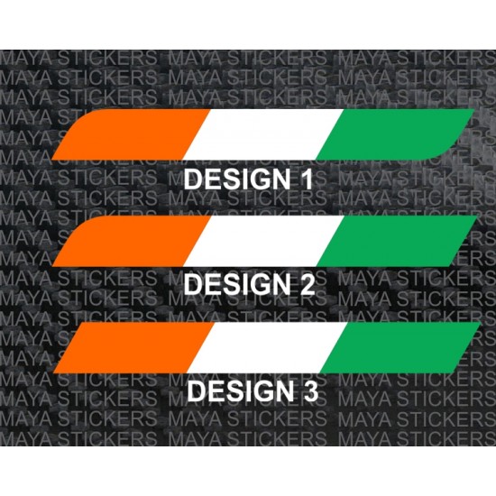 Indian Flag Stripe Stickers In Custom Sizes