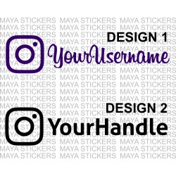 Instagram Username / Handle custom stickers in custom colors and sizes