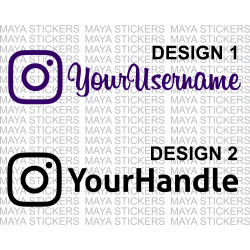 Instagram Username / Handle  stickers in custom colors and sizes ( 2 stickers pair )