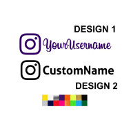 Instagram Username / Handle  stickers in custom colors and sizes ( 2 stickers pair )