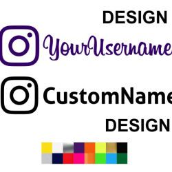 Instagram Username / Handle  stickers in custom colors and sizes ( 2 stickers pair )