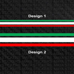 Italian Flag stripe sticker for motorcycles, cars, and helmets