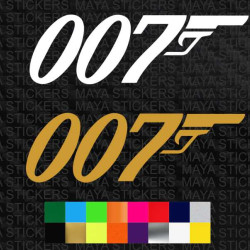 007 James bond logo stickers for cars, bikes, laptops, mobile ( Pair of 2 stickers)