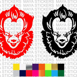 Scary IT movie bald Joker decal sticker for cars, bikes, laptops