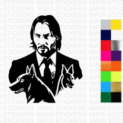 John wick with dogs decal sticker for cars, bikes, laptops, wall