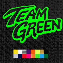 Team green logo stickers for motorcycles and helmets