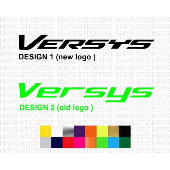 Kawasaki versys  logo sticker for motorcycles and helmets ( Pair of 2 )