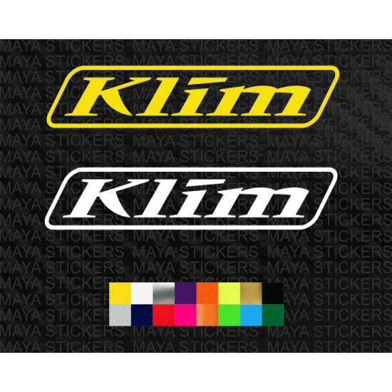 Klim logo decal stickers in custom colors and sizes