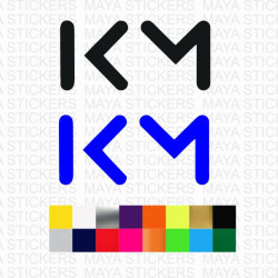 Kylian Mbappe KM logo sticker for cars, motorcycles, laptops ( Pair of 2 )