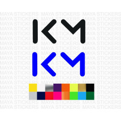 Kylian Mbappe KM logo sticker for cars, motorcycles, laptops ( Pair of 2 )
