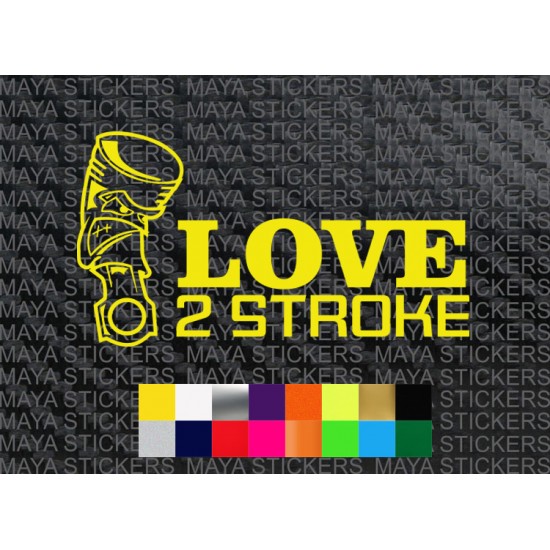 Love 2 stroke stickers in custom colors and sizes