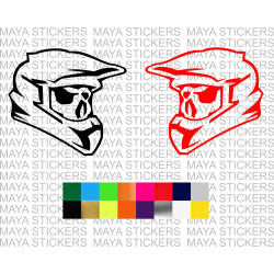 Dirt biker helmet and skull decal sticker for all motorcycles