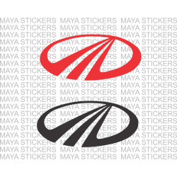 Mahindra stylized M logo decal stickers for cars, bikes, helmets