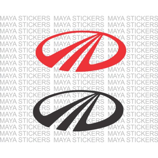 Mahindra stylized M logo decal stickers for cars, bikes, helmets