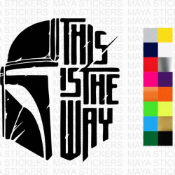 Mandalorian This is the way helmet sticker with scratch effect decal stickers for cars, bikes, laptops 