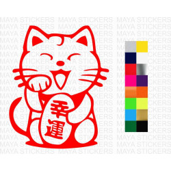 Maneki Neko Japanese lucky cat decal stickers for cars, bikes, laptops and others