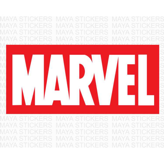 Marvel logo stickers in custom sizes