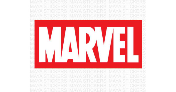 Marvel logo stickers in custom sizes