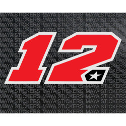 Maverick Vinales 12 number motogp logo stickers for bikes, laptops, helmets