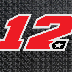 Maverick Vinales 12 number motogp logo stickers for bikes, laptops, helmets