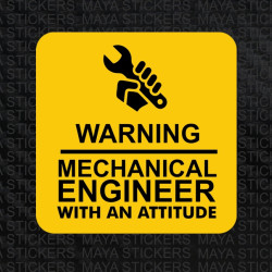 Mechanical engineer with an attitude decal sticker