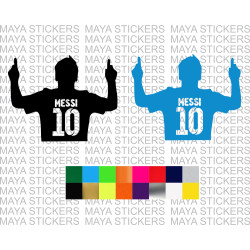 Messi 10 silhouette decal sticker in custom colors and sizes