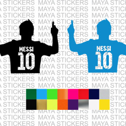 Messi 10 silhouette decal sticker in custom colors and sizes