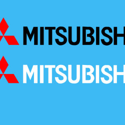 Mitsubishi logo car stickers dual colors