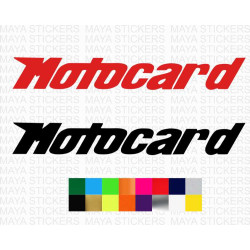Motocard logo stickers for helmets and motorcycles ( Pair of 2 stickers )