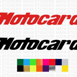 Motocard logo stickers for helmets and motorcycles ( Pair of 2 stickers )