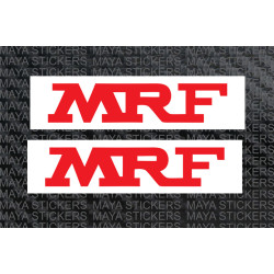 MRF logo sticker with white background. 