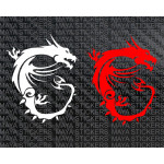MSi dragon logo sticker for laptops, desktops, bikes and cars