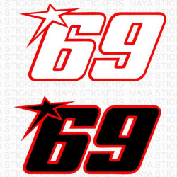 69 Nicky Hayden logo sticker for Motorcycles and helmets
