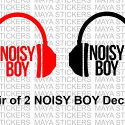 Noisy boy headphone decal sticker for cars, bikes, laptops