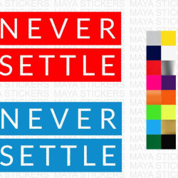 Never Settle logo stickers for Mobile covers, laptops, mobile,cars and bikes