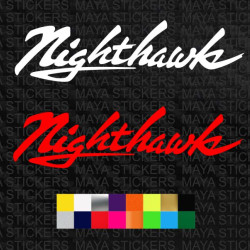 Nighthawk logo sticker for motorcycles and helmets ( Pair of 2 )