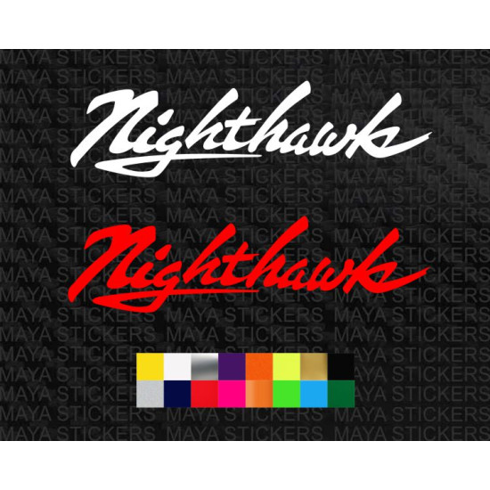 Nighthawk logo sticker for motorcycles and helmets ( Pair of 2 )