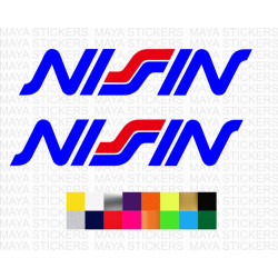 Nissin dual color logo stickers for cars and bikes ( Pair of 2 )
