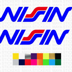 Nissin dual color logo stickers for cars and bikes ( Pair of 2 )